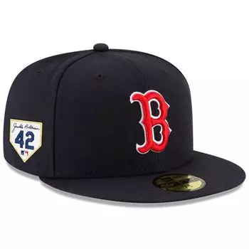 Мужская облегающая шляпа New Era Navy Boston Red Sox 2023 Jackie Robinson Day 59FIFTY