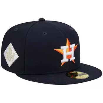 Мужская облегающая шляпа New Era Navy Houston Astros 2017 World Series Team Color 59FIFTY