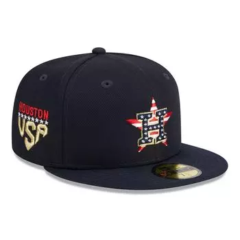 Мужская облегающая шляпа New Era Navy Houston Astros 2023 Четвертое июля 59FIFTY