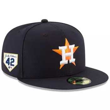 Мужская облегающая шляпа New Era Navy Houston Astros 2023 Jackie Robinson Day 59FIFTY