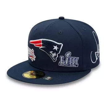 Мужская облегающая шляпа New Era Navy New England Patriots Historic Champs 59FIFTY
