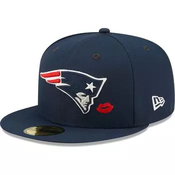 Мужская облегающая шляпа New Era Navy New England Patriots Lips 59FIFTY