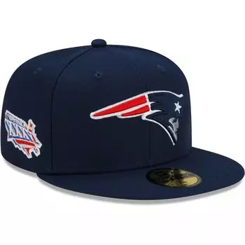 Мужская облегающая шляпа New Era Navy New England Patriots Patch Up Super Bowl XXXVI 59FIFTY