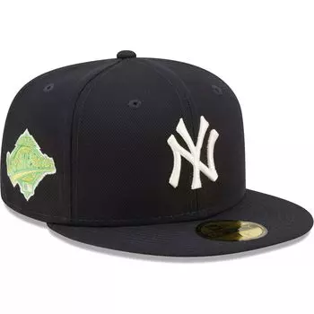 Мужская облегающая шляпа New Era Navy New York Yankees 1996 World Series Champions Citrus Pop UV 59FIFTY