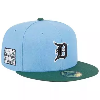 Мужская облегающая шляпа New Era небесно-голубая/кинза Detroit Tigers World Series 2006 59FIFTY