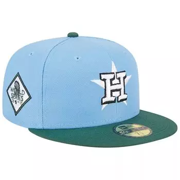 Мужская облегающая шляпа New Era небесно-голубая/кинза Houston Astros 2017 World Series 59FIFTY