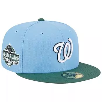 Мужская облегающая шляпа New Era небесно-голубого/кинзы Washington Nationals MLB All-Star Game 2018 59FIFTY