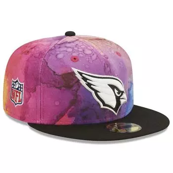 Мужская облегающая шляпа New Era Pink/Black Arizona Cardinals 2022 NFL Crucial Catch 59FIFTY