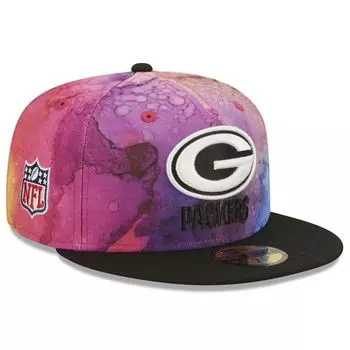Мужская облегающая шляпа New Era Pink/Black Green Bay Packers 2022 NFL Crucial Catch 59FIFTY
