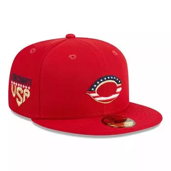 Мужская облегающая шляпа New Era Red Cincinnati Reds 2023 Четвертое июля 59FIFTY