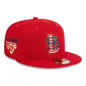 Мужская облегающая шляпа New Era Red St. Louis Cardinals 2023, четвертое июля 59FIFTY