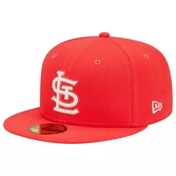 Мужская облегающая шляпа New Era Red St. Louis Cardinals Lava Highlighter Logo 59FIFTY