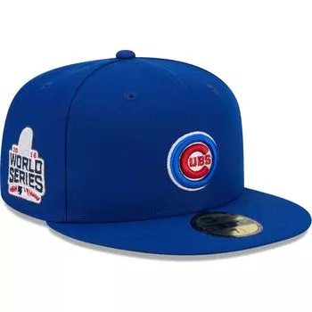 Мужская облегающая шляпа New Era Royal Chicago Cubs с основным логотипом World Series 2016, цвет 59FIFTY