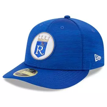 Мужская облегающая шляпа New Era Royal Kansas City Royals 2023 Clubhouse Low Profile 59FIFTY