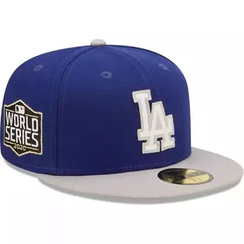 Мужская облегающая шляпа New Era Royal/серый Los Angeles Dodgers 2020 World Series Champions Letterman 59FIFTY