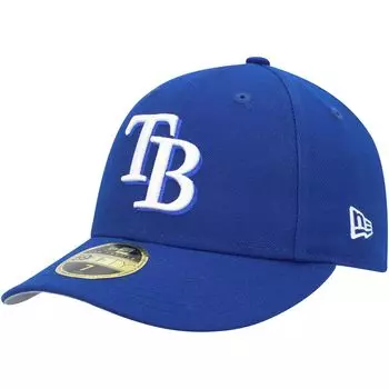 Мужская облегающая шляпа New Era Royal Tampa Bay Rays с белым логотипом и низким профилем 59FIFTY