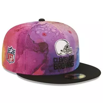 Мужская облегающая шляпа New Era розового/черного цвета Cleveland Browns 2022 NFL Crucial Catch 59FIFTY