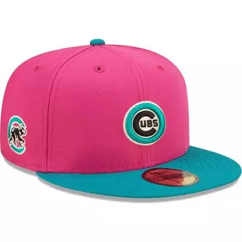 Мужская облегающая шляпа New Era розового/зеленого цвета Chicago Cubs Cooperstown Collection Passion Forest 59FIFTY