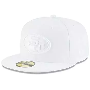 Мужская облегающая шляпа New Era San Francisco 49ers White on White 59FIFTY