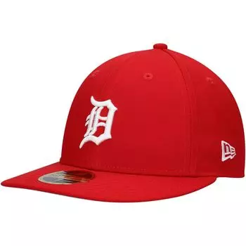 Мужская облегающая шляпа New Era Scarlet Detroit Tigers Low Profile 59FIFTY