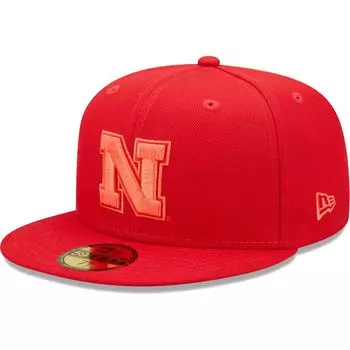 Мужская облегающая шляпа New Era Scarlet Nebraska Huskers Bright Undervisor 59FIFTY
