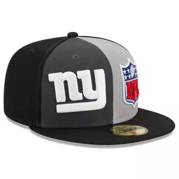 Мужская облегающая шляпа New Era серая/черная New York Giants 2023 Sideline 59FIFTY