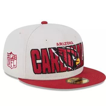Мужская облегающая шляпа New Era Stone/Cardinal Arizona Cardinals 2023 NFL Draft On Stage 59FIFTY