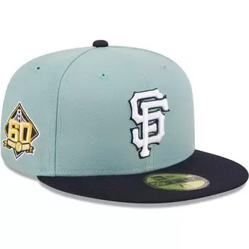 Мужская облегающая шляпа New Era светло-голубая/темно-синяя San Francisco Giants Beach Kiss 59FIFTY