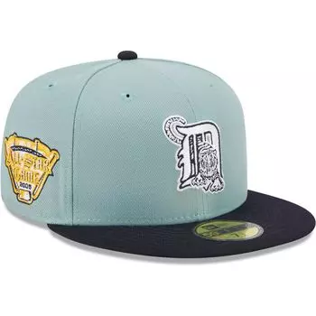 Мужская облегающая шляпа New Era светло-синяя/темно-синяя Detroit Tigers Beach Kiss 59FIFTY