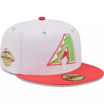 Мужская облегающая шляпа New Era White/Coral Arizona Diamondbacks 2001 World Series Strawberry Lolli 59FIFTY