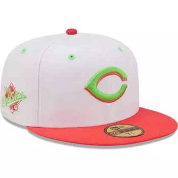 Мужская облегающая шляпа New Era White/Coral Cincinnati Reds 1990 World Series Strawberry Lolli 59FIFTY