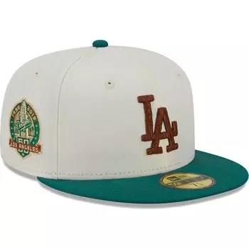 Мужская облегающая шляпа New Era White Los Angeles Dodgers Cooperstown Collection Camp 59FIFTY