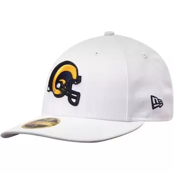 Мужская облегающая шляпа New Era White Los Angeles Rams Historic Omaha Low Profile 59FIFTY