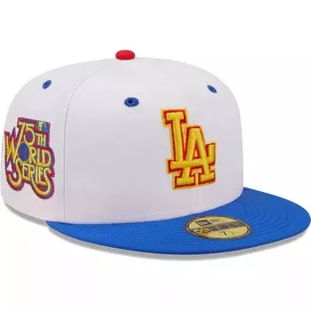 Мужская облегающая шляпа New Era White/Royal Los Angeles Dodgers 75th World Series Cherry Lolli 59FIFTY