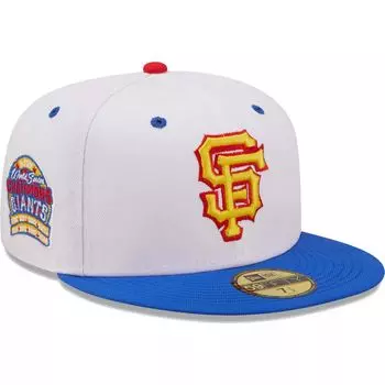 Мужская облегающая шляпа New Era White/Royal San Francisco Giants, 8-кратный чемпион Мировой серии Cherry Lolli 59FIFTY