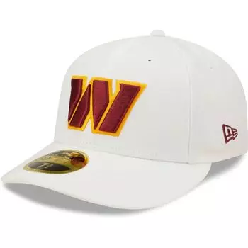 Мужская облегающая шляпа New Era White Washington Commanders Omaha Low Profile 59FIFTY
