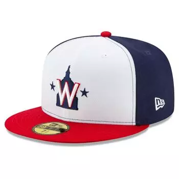 Мужская облегающая шляпа New Era White Washington Nationals Alternate 2 2020 Authentic Collection On-Field 59FIFTY