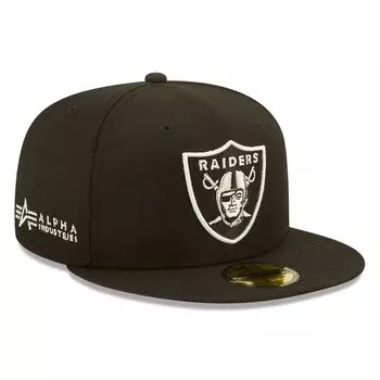 Мужская облегающая шляпа New Era x Alpha Industries Black Las Vegas Raiders Alpha 59FIFTY