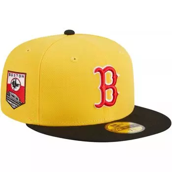 Мужская облегающая шляпа New Era желтого/черного цвета Boston Red Sox 59FIFTY