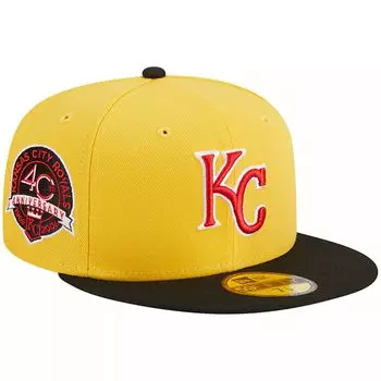Мужская облегающая шляпа New Era желтого/черного цвета Kansas City Royals Grilled 59FIFTY