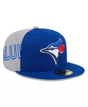 Мужская облегающая шляпа Royal/серый Toronto Blue Jays Gameday Sideswipe 59Fifty New Era, синий