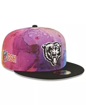 Мужская облегающая шляпа розового и черного цвета Chicago Bears 2022 NFL Crucial Catch 59FIFTY New Era