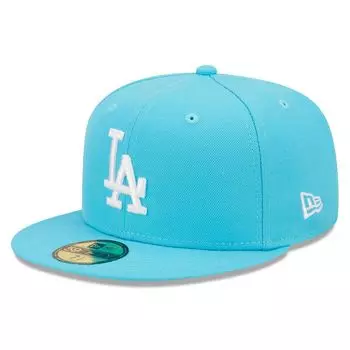Мужская облегающая шляпа с логотипом New Era Blue Los Angeles Dodgers Vice Highlighter 59FIFTY
