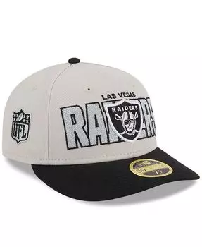 Мужская облегающая шляпа Stone, черная, Las Vegas Raiders NFL Draft 2023, низкопрофильная 59FIFTY New Era