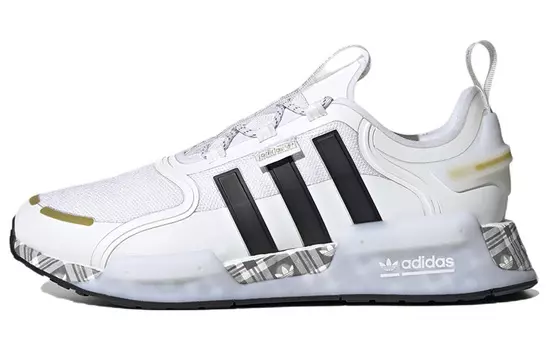 Кроссовки Adidas Originals Nmd R1 V3 White Black Gold Tartan Trefoil