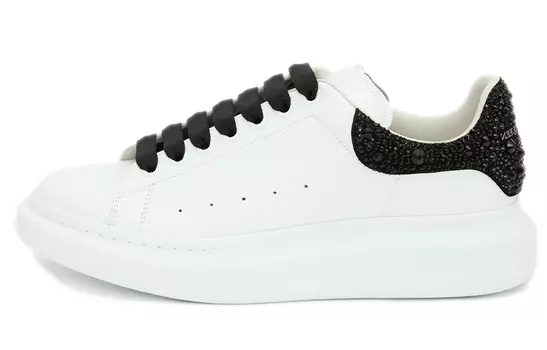 Кроссовки Alexander McQueen Oversized White Black Crystals