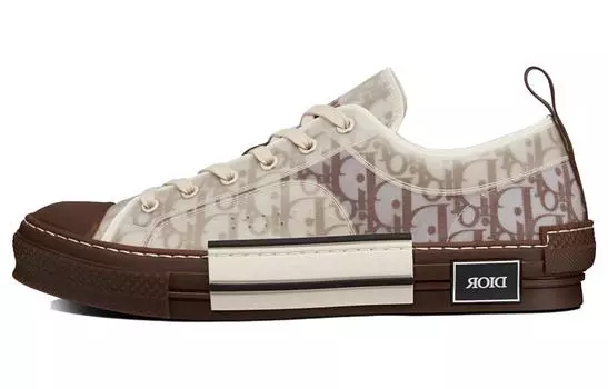 Кроссовки DIOR B23 Low Coffee Oblique Canvas