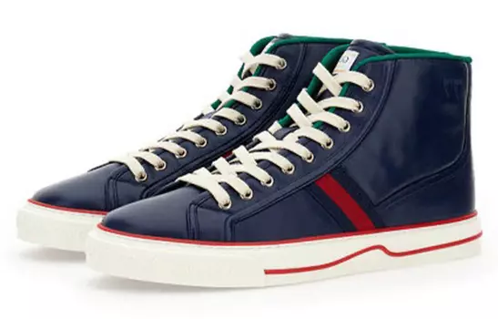 Кроссовки GUCCI Skateboard Shoes Men High-Top Blue/White