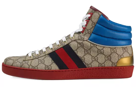 Кроссовки GUCCI Ace GG High Top Beige Ebony
