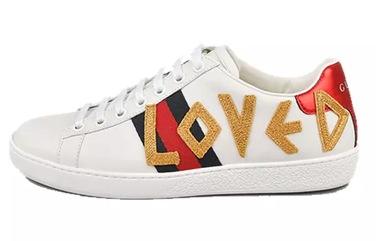 Кроссовки Gucci Ace Loved Skateboarding, белый/черный/красный